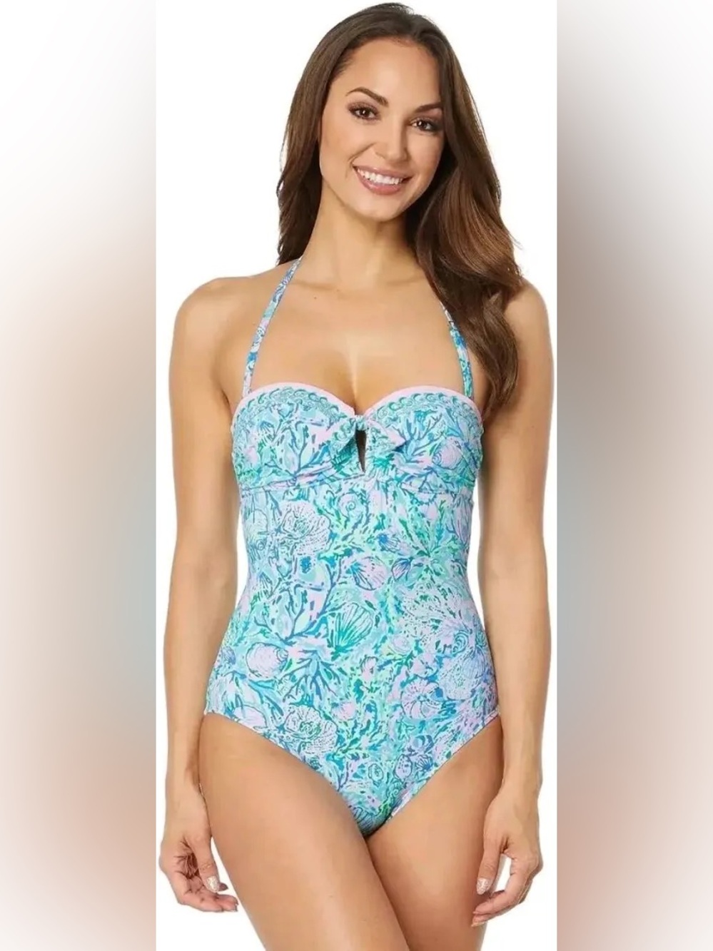 ️EUC Lilly Pulitzer Jagger Swimsuit in Surf Blue Soleil It On Me